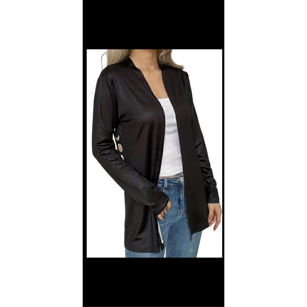 🌚🌛🌞Open front lightweight, casual cardigan, moon, and sun print, several size - Picture 3 of 16